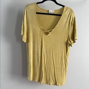 Good Luck Gem Mustard V-Neck Blouse
